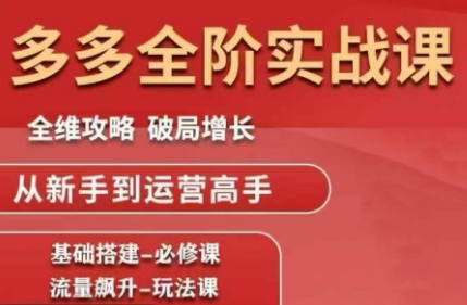 大炮·拼多多全阶实战课程(更新10月)-邪修侠