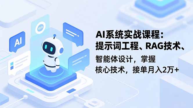 AI系统实战课程,提示词工程、RAG技术、智能体设计,掌握核心技术,接单月入2万+-邪修侠