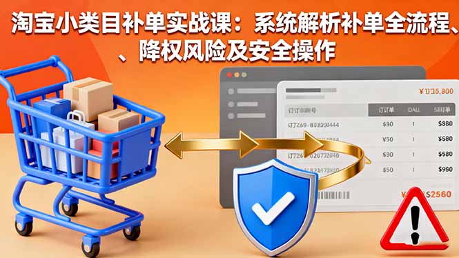 淘宝小类目补单实战课:系统解析补单全流程、降权风险及安全操作-邪修侠