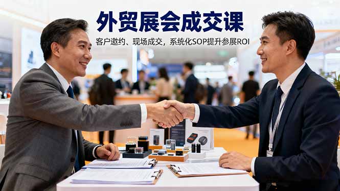 外贸展会成交课,含目标制定、客户邀约、现场成交,系统化SOP提升参展ROI-邪修侠