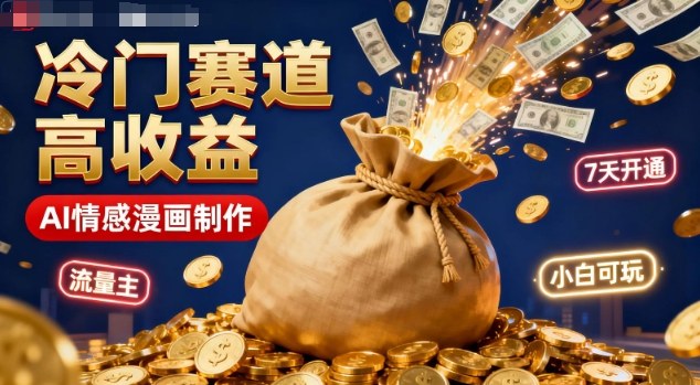 公众号冷门赛道,用AI做情感漫画,7天开通流量主,操作简单,小白可玩-邪修侠