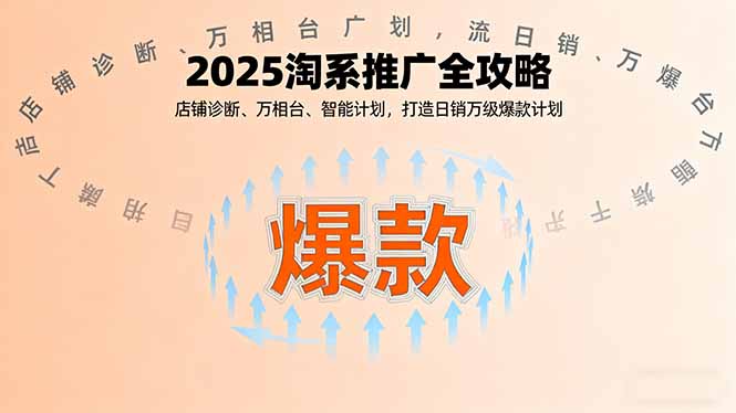 2025淘系推广全攻略,店铺诊断、万相台、智能计划,打造日销万级爆款计划-邪修侠