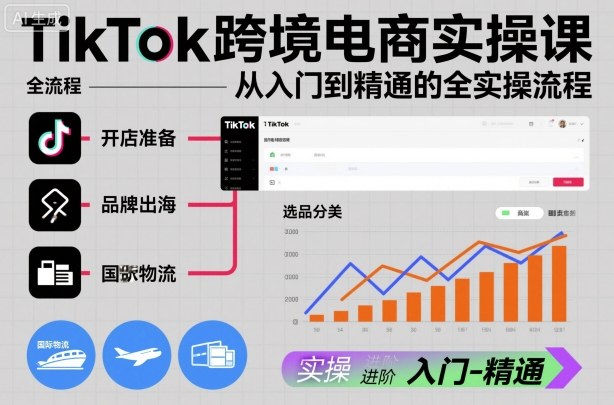 TikTok跨境电商实操课,从入门到精通的全实操流程-邪修侠